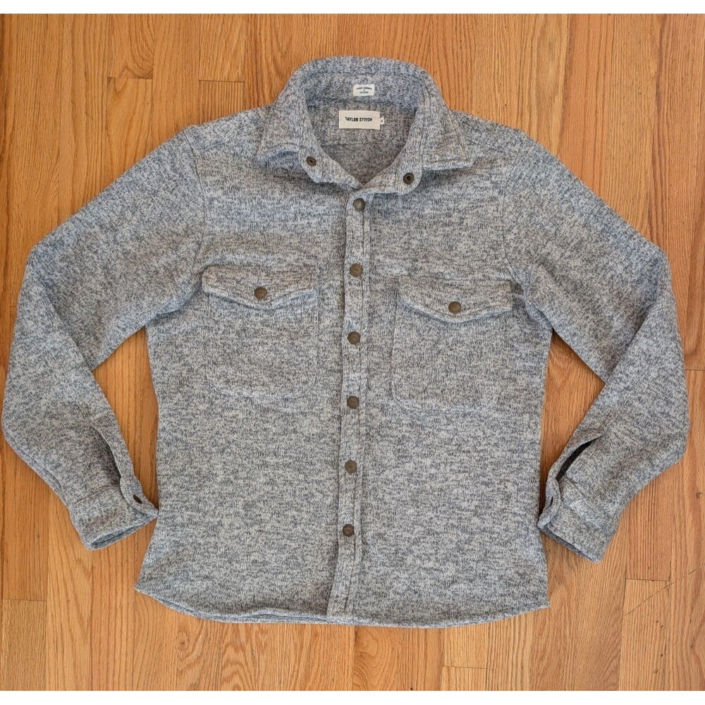 Taylor Stitch The Big Sur Shirt Jacket Heather Gray S 38 Snap Shacket MSRP $148